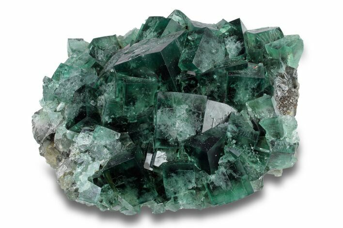 Fluorescent Green Fluorite On Quartz - Diana Maria Mine, England #254803